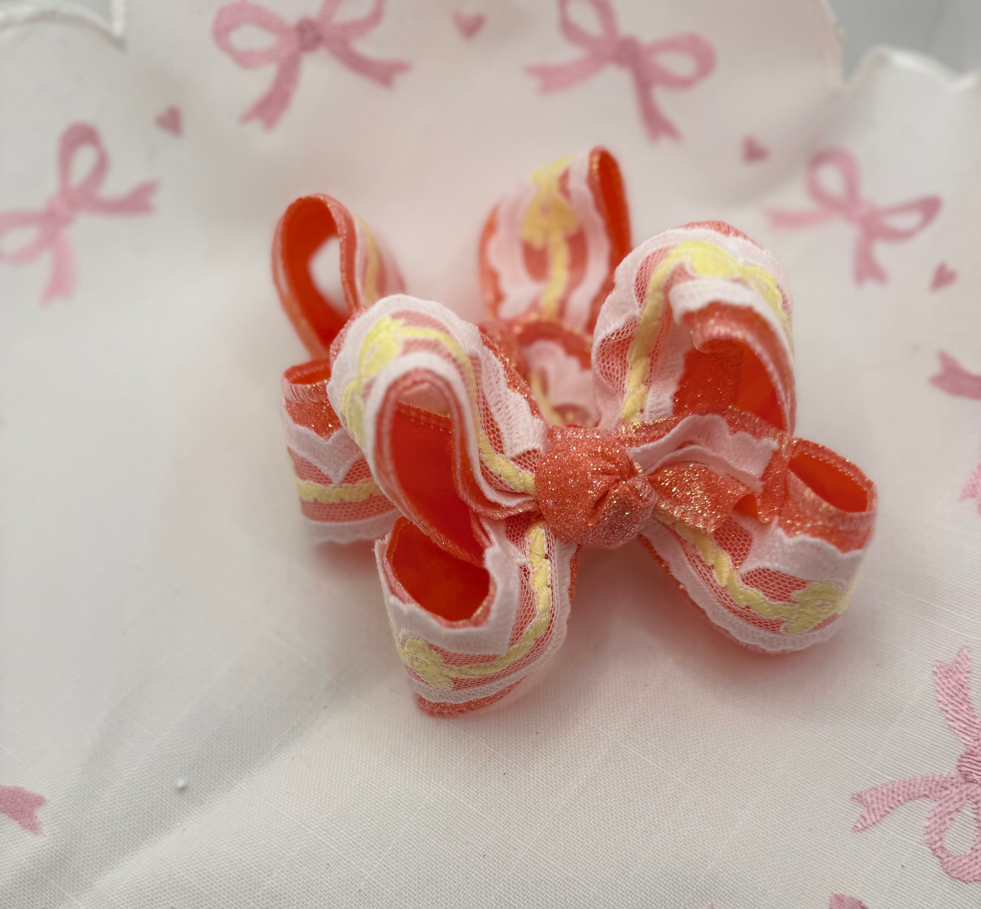 Orange Bow piggies(3 inch)